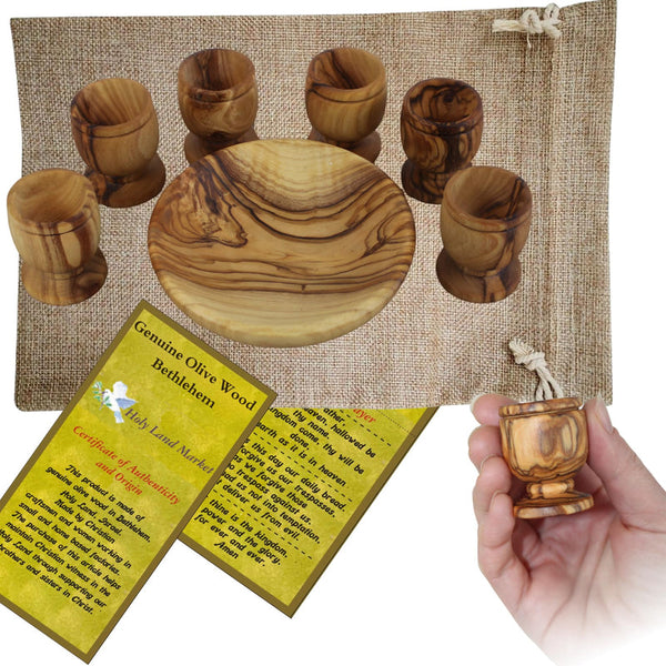 Olive Wood Communion Set - Hand-Carved in Bethlehem