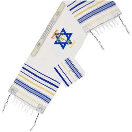 Grafted In Messianic Prayer Shawl with Scripture - Blue