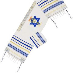 Grafted In Messianic Prayer Shawl with Scripture - Blue