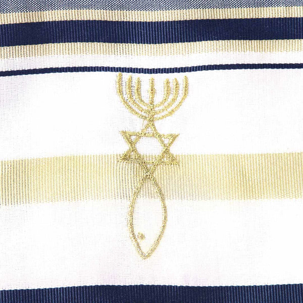 New Covenant Messianic Prayer Shawl (Tallit) - Blue & Gold