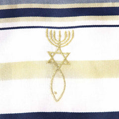 New Covenant Messianic Prayer Shawl (Tallit) - Blue & Gold