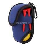 Super Elastic Neoprene SBR Mini Golf Ball Holder Bag w/ Hook Clip 2 Balls 4 Tees Golfers Gift